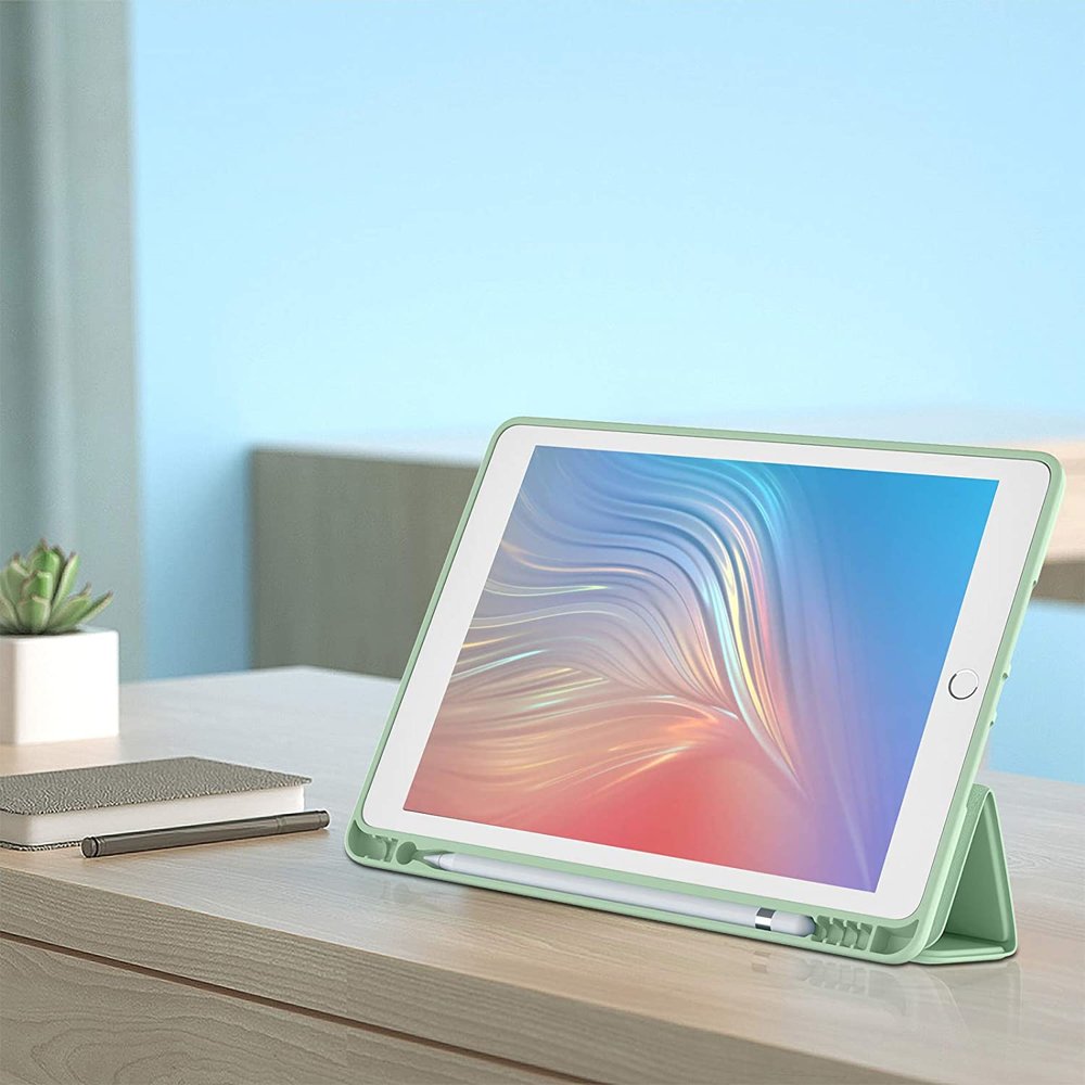 Husa tableta XGSM pentru iPad 7/8/9 10.2", cu suport pentru rysik, verde