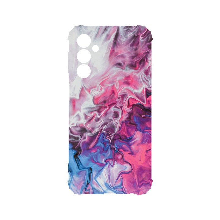 BestCase Anti Shock 1.5MM telefontok, kompatibilis modell Samsung Galaxy M15 / Galaxy F15, Marble Pink and Blue, Air-Cushion technology, AS 891