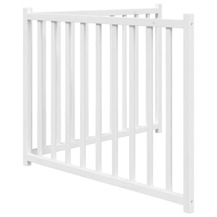 Сгъваема преграда за кучета vidaXL, 2 панела, Бяло, 160 см, чам масив, 2.14 Kg