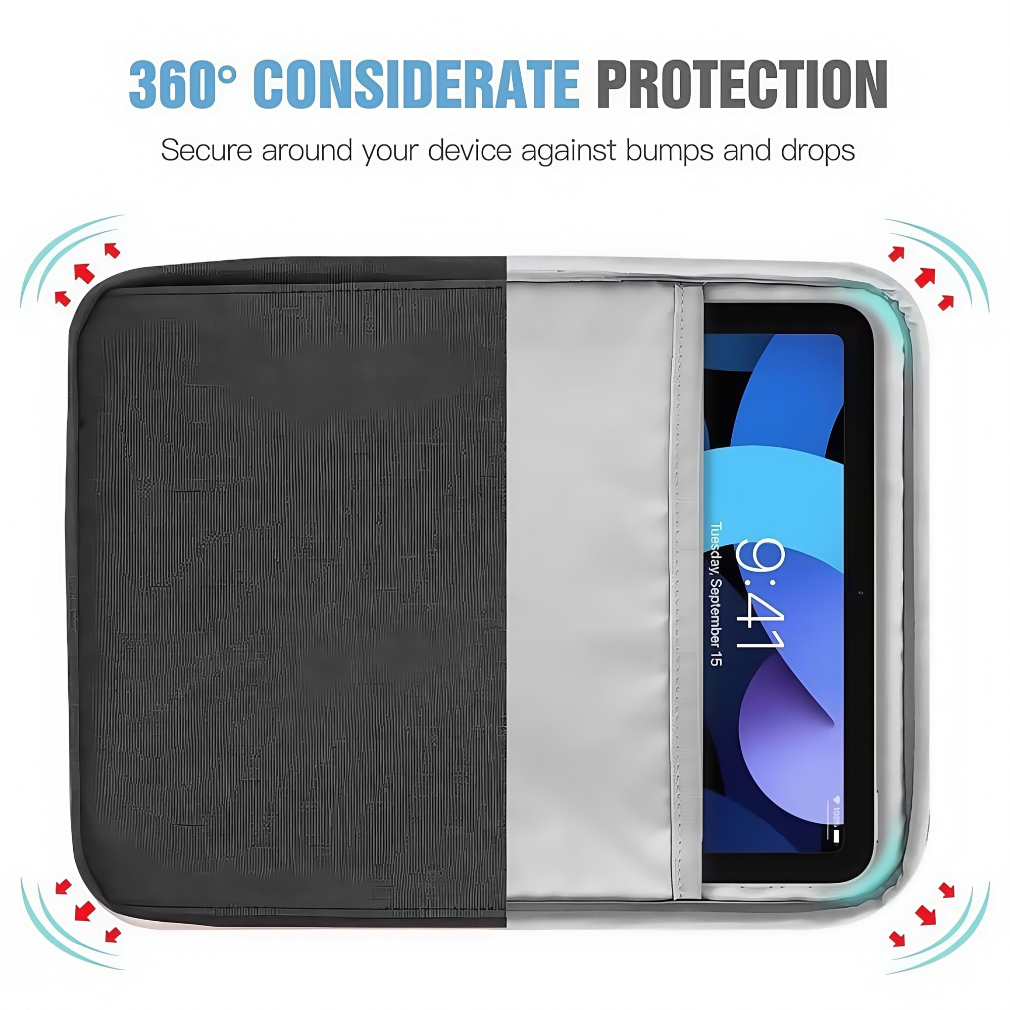 Geantă pentru tablete, BestPlaza, 13-14 inch, impermeabilă, compartimente multiple, neagră