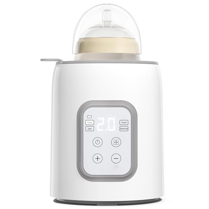 Palackmelegítő, 8 az 1-ben többfunkciós üvegmelegítő, Tojásforraló, Joghurt-erjesztés, Gyors melegítés, Programozási funkció, 24 órás állandó hőmérséklet-karbantartási funkció, Érintésvezérlés, Digitális kijelző, Fehér