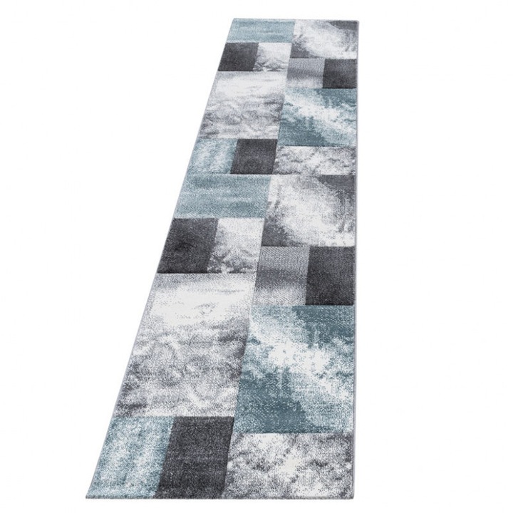 Covor, Model Zion V2, Albastru, 80x300 cm