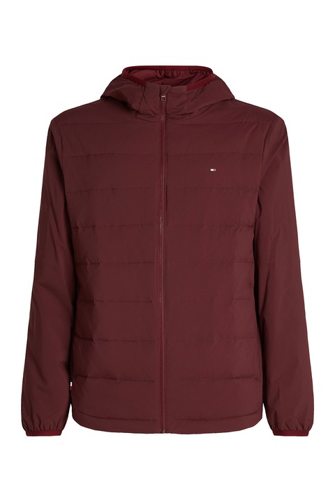 Tommy Hilfiger, Jacheta cu gluga si logo, Visiniu