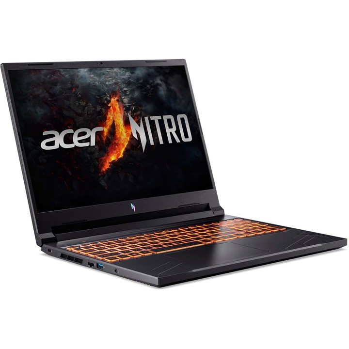 Лаптоп Acer Nitro V16 ANV16-71-58D7 с Intel Core i5-14450HX (1.8/4.8GHz, 20M), 16 GB, 1TB M.2 NVMe SSD, NVIDIA RTX 4050 6GB GDDR6 DLSS 3, Linux, Черен