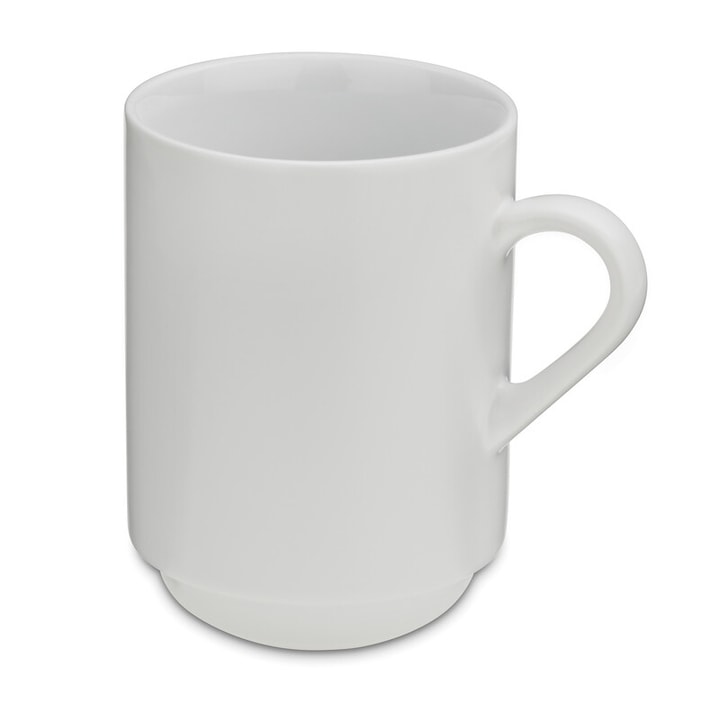 Cani ceramice Mattia, set 2 bucati, alb, 7,5x11cm, 300ml