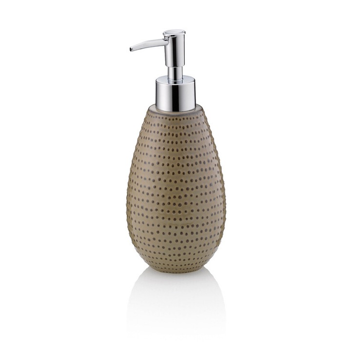 Kela Dots szappanadagoló, kerámia, mokka, 350 ml, 8x19,5 cm