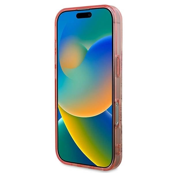 Husa Guess compatibila cu iPhone 16 Pro Max, IML Flower Tonal Circle MagSafe, Roz