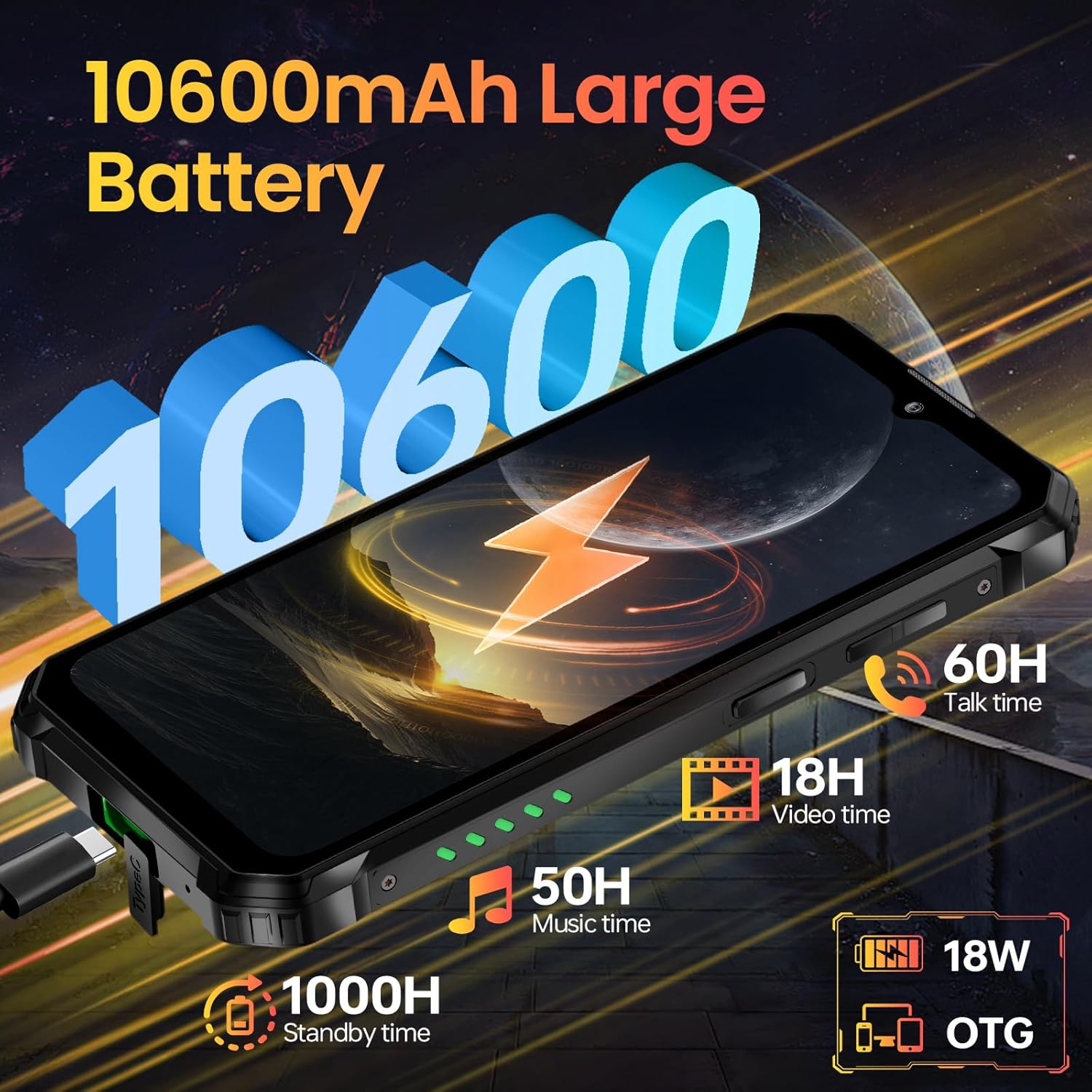 Telefon Mobil OUKITEL WP28E, Android 14, Baterie 10600mAh, 16GB +