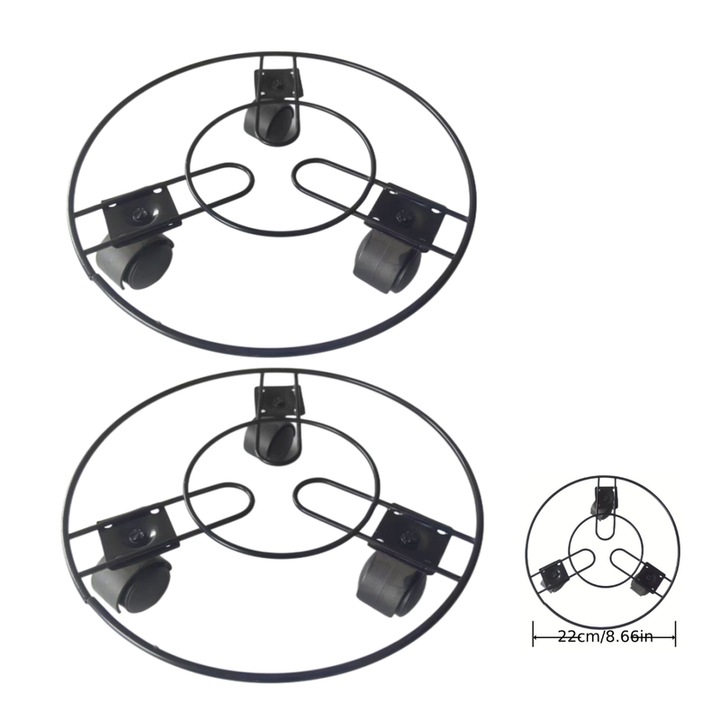 Set suport cu roti pentru ghivece, Niks, utilizare interioara si exterioara, 30x30cm, multicolor