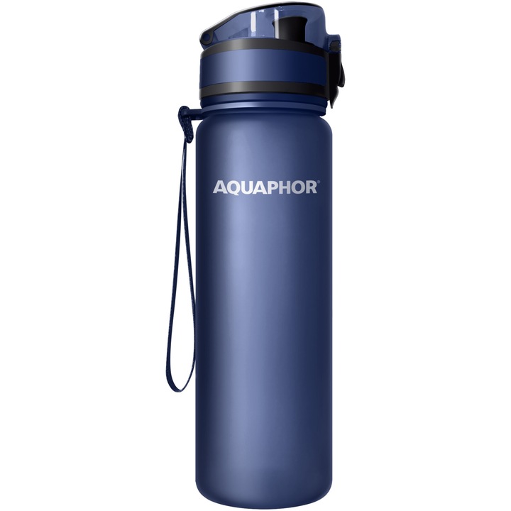 Бутилка за филтриране на вода Aquaphor, 500 мл, Тъмносин