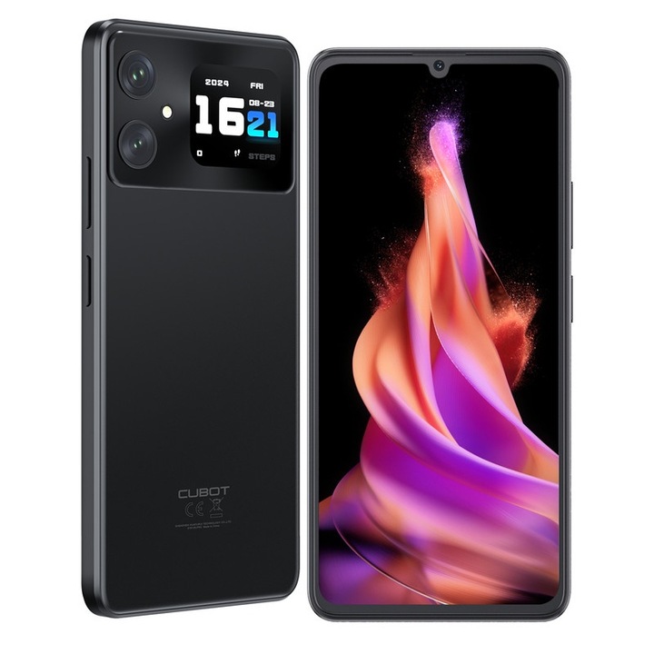 Мобилен телефон CUBOT A20 2024, две SIM карти, 12GB+128GB/1TB, 6.745" HD екран + 90Hz, Android 14, 13MP камера, 4G смартфон, Octa-Core/Face ID/GPS, черен