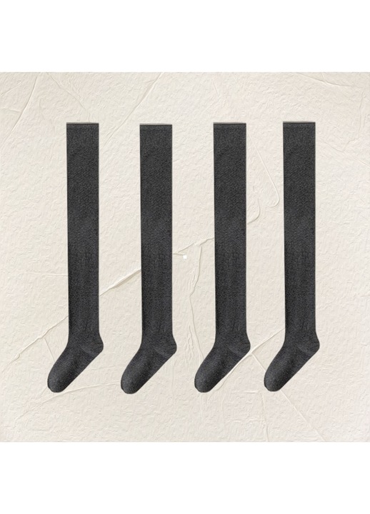 Dresuri dama, lungi, groase, gri inchis, 100cm, 2 set