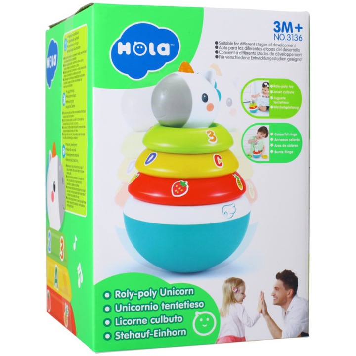 Jucarie sortare Hola - Roly Poly, Unicorn