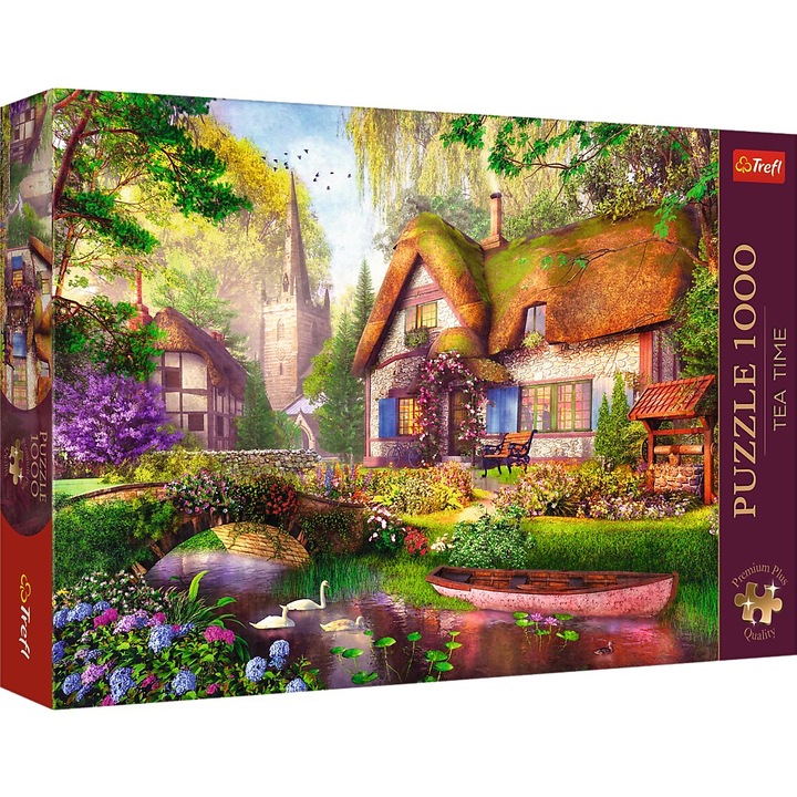 Пъзел Trefl Premium Plus - Tea Time, Малка къща в гората, 1000 части