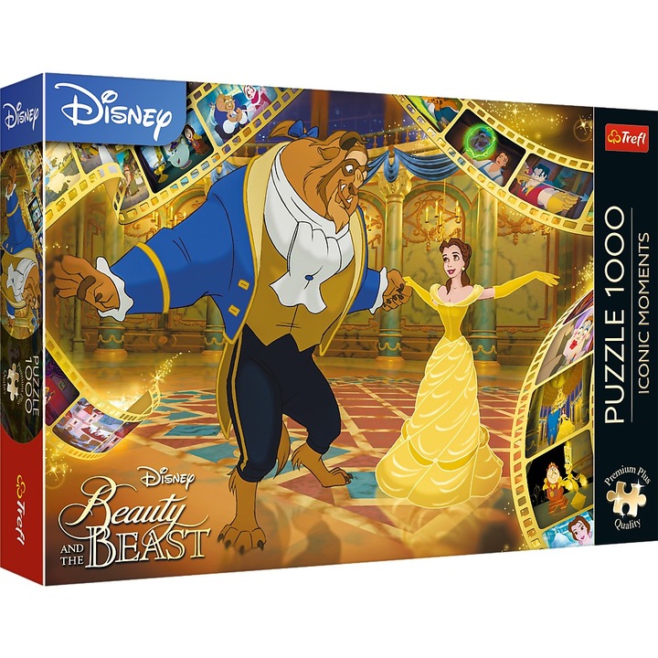 Пъзел Trefl Premium Plus - Disney Princess, Красавицата и Звяра, 1000 части