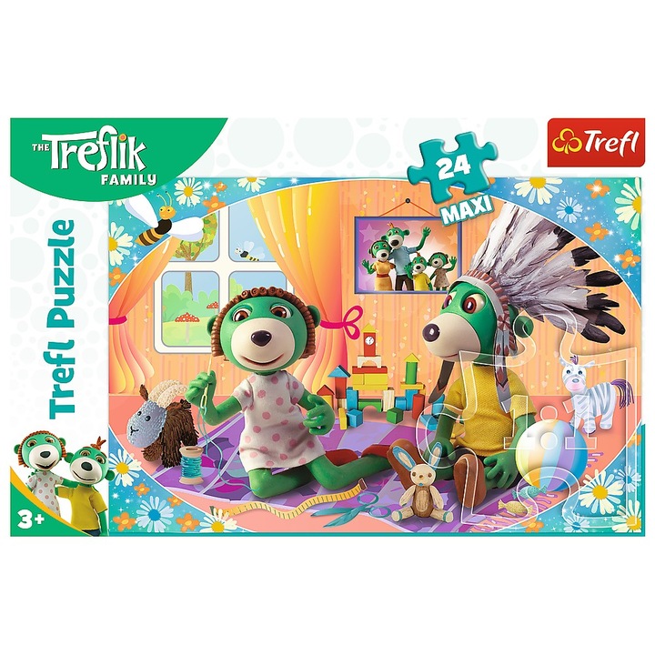 Puzzle Trefl Maxi - Treflik Familia Fericita, 24 piese