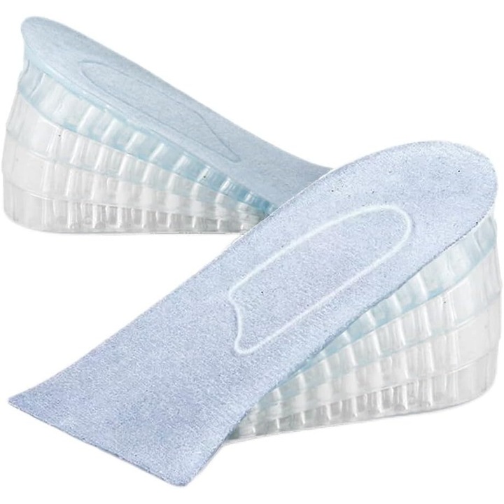 Talpi inaltatoare din silicon, set 2 buc, 4 straturi, transparent, 6,5 cm