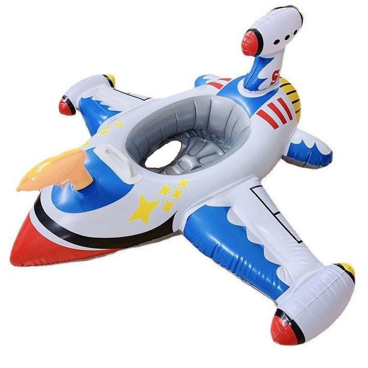 Colac de inot pentru copii, Enforose, naveta spatiala gonflabila, maner robust, pistol cu apa inclus, 3-8 ani, design atractiv