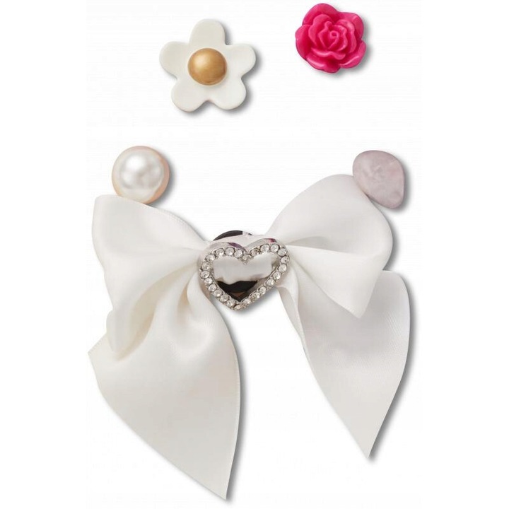 Accesoriu incaltaminte Crocs Jibbitz, Elegant White, 5 bucati, Multicolor