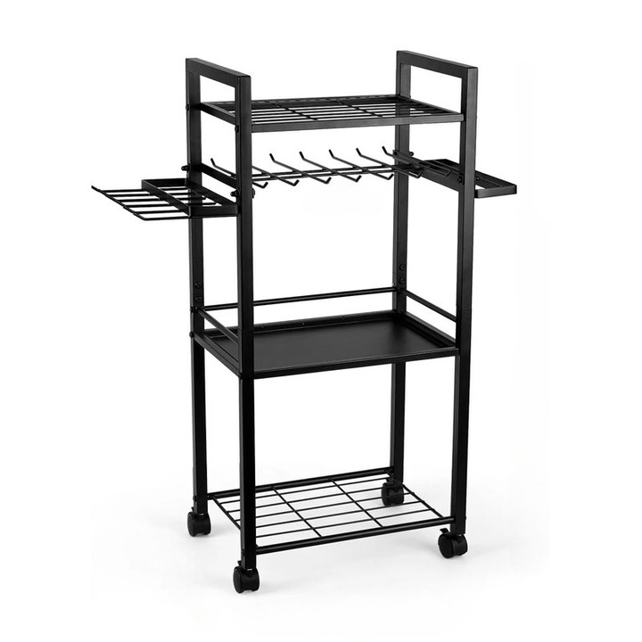 Raft metalic de depozitare Niks, 4 niveluri, tevi mari, 80x30x180cm