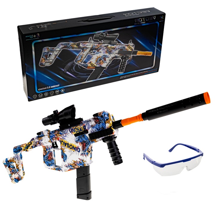 Arma de jucarie VECTOR, set cu accesorii, 500 bile, 7,4V, 53cm x 73cm
