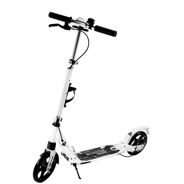 OEM Összecsukható fehér roller tárcsafékkel, teherbírása 100 kg, méretei 97x37x105 cm