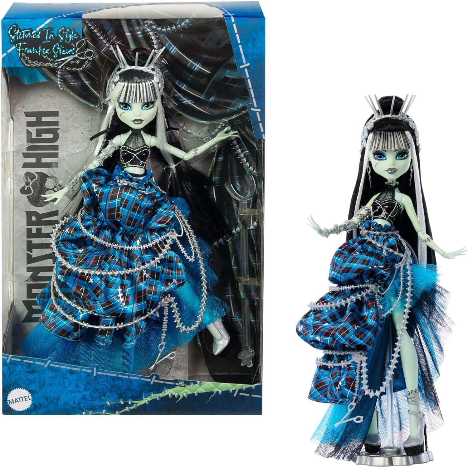 H⭐︎ Papusa Monster High Frankie Stein Stitched in Style cu Fusta Volan