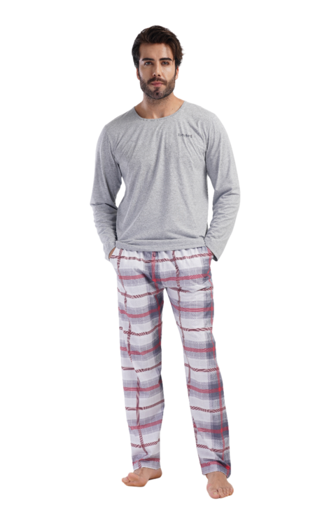 Pijama bumbac Vienetta, Limited, gri melange