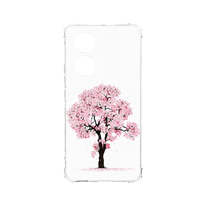 BestCase® Husa Anti Shock 1.5MM, compatibila cu OPPO A18, Cherry Blossom Trees, Air cushion Technology, AS 1381