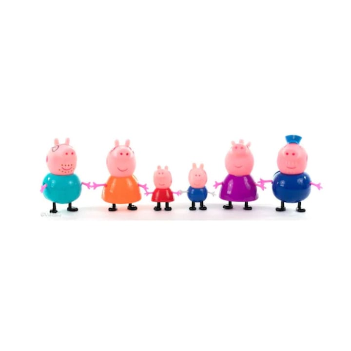 6 db Peppa Pig figurából álló készlet, PICCGROVE® műanyag