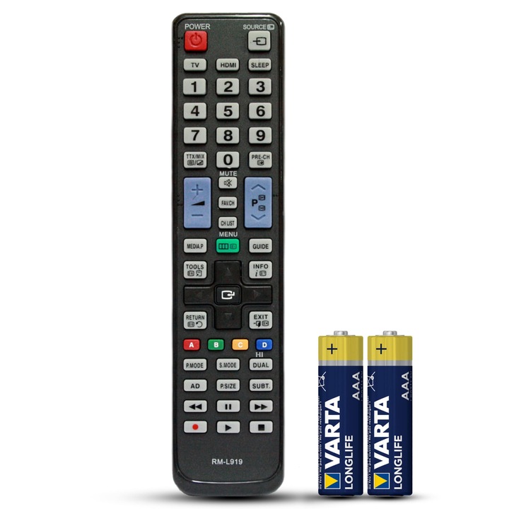 Telecomanda compatibila Samsung, RM-L919, RM-LD919, TEMIX®, neagra, baterii incluse