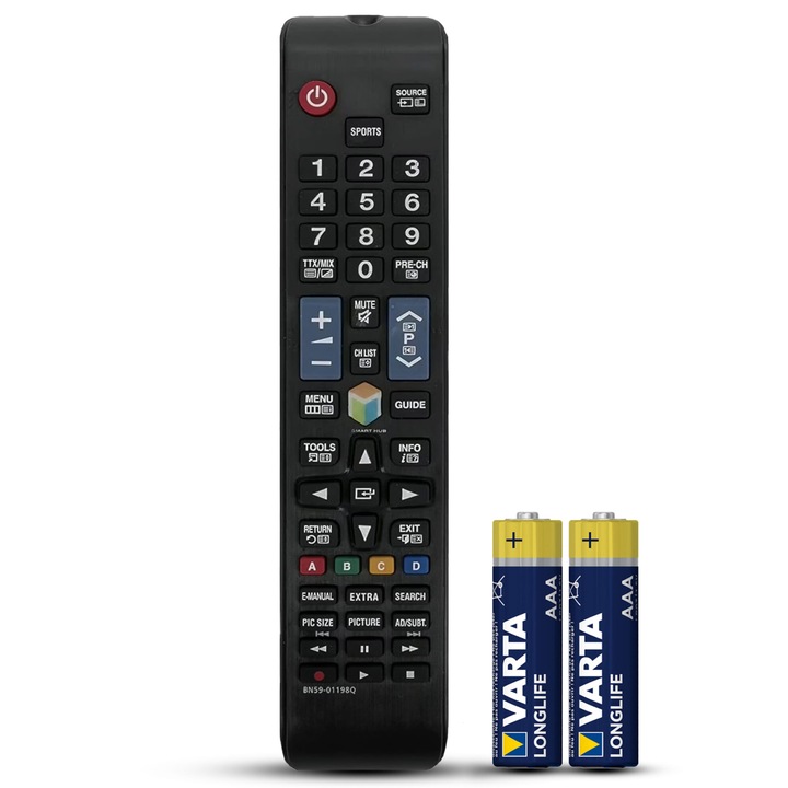 Telecomanda compatibila Samsung, BN59-01198Q, TEMIX®, neagra, baterii incluse