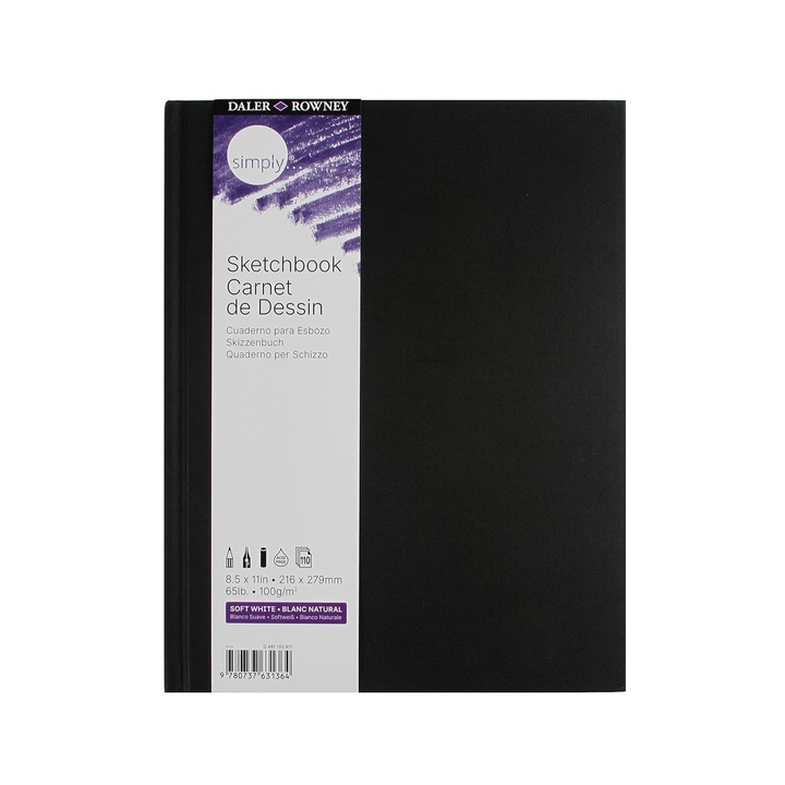 Sketchbook Simply Daler Rowney 54 coli, 100g/mp, 21 x 29.7 cm