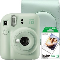 Aparat foto Instant Fujifilm Instax Mini 12 Green Mint + Geanta + Film Mini 1x10