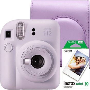 Aparat foto Instant Fujifilm Instax Mini 12 Lilac Purple + Geanta + Film Mini 1x10