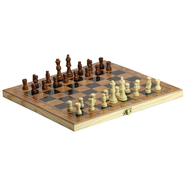 Игра на шах, табла и дама, 30 x 15 см, дърво