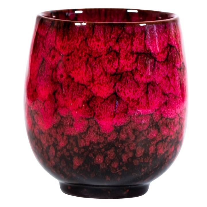 Piros kerámia üveg/bögre 150ml