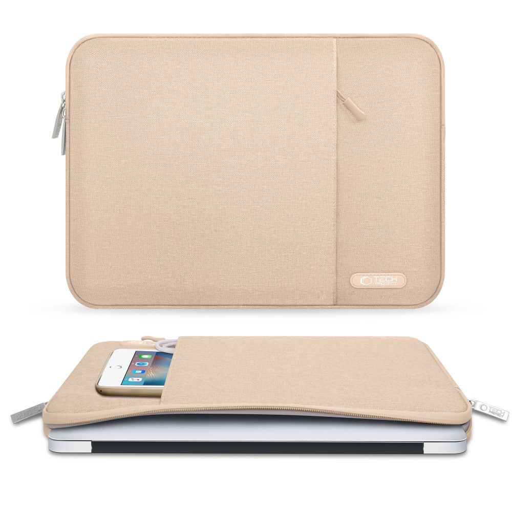 Husa Tech-Protect Sleevy compatibila cu laptop 13/14 inch Latte