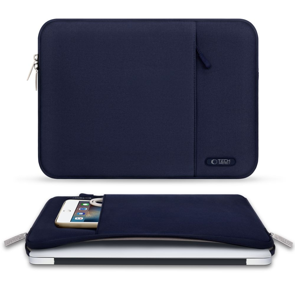 Etui laptop Tech-Protect Sleevy, 33,5x23,5cm, albastru inchis, set 1 buc.
