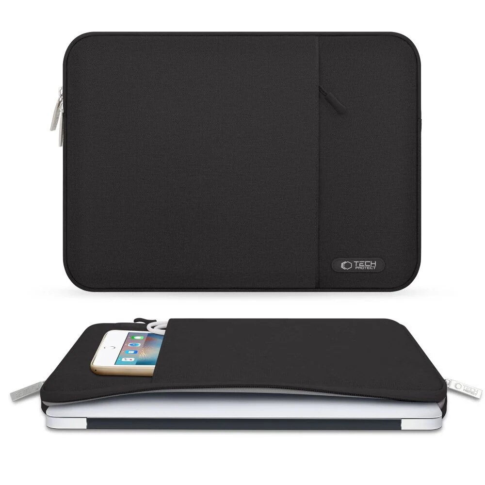 Etui laptop Tech-Protect Sleevy, 15-16 inch, negru, dimensiuni 41,5x29x2,5cm