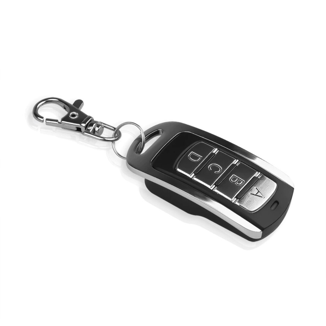 Telecomanda Universala cu Invatare Compatibil BFT, 4 Butoane, Pentru Poarta Electrica si Garaj, Cod Aleatoriu, 280-868 Mhz 12 V, Negru- Argintiu