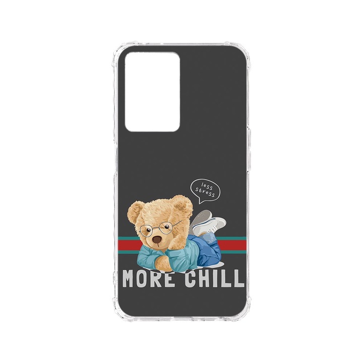 BestCase Anti Shock 1.5MM telefontok, kompatibilis modell OPPO A57 / A57s / A77 / A77s, More Chill Teddy Bear, Air-Cushion technology, AS 1329