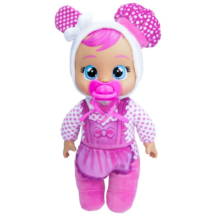 Papusa bebelus, IMC, model Tiny Cuddles, cu suzeta asortata, culoare Stars Talent, dimensiune 25 cm
