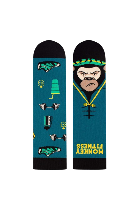 Памучни чорапи Arty Socks Maimuta Fitness Guru Turquoise, Тюркоаз