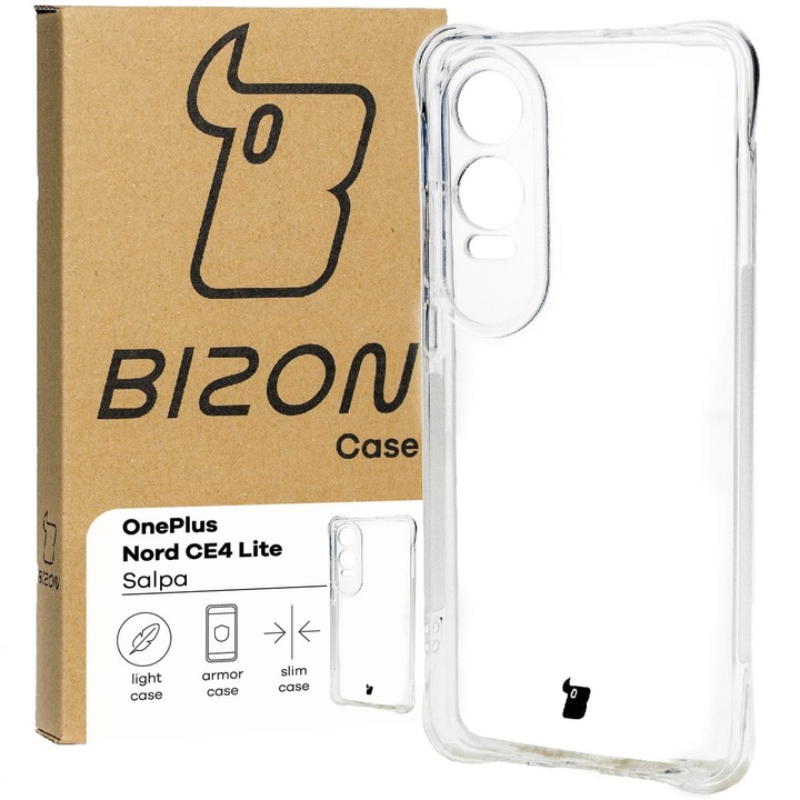 Bizon Case Salpa tok OnePlus Nord CE4 Lite 5G-hez, átlátszó