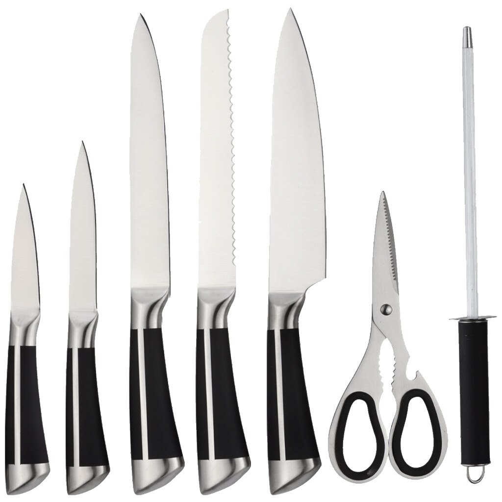 Set cutite 8 piese din otel inoxidabil, cu suport ZILAN / ZLN 1634
