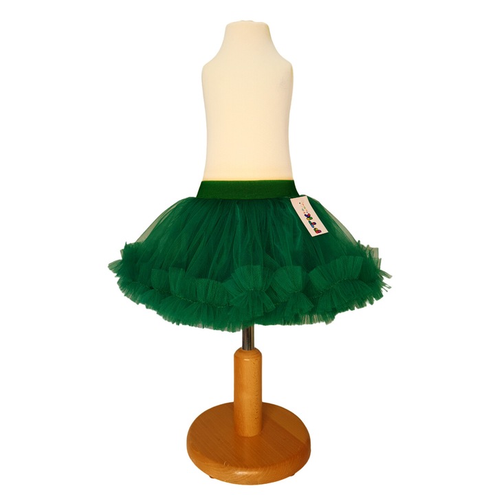 Fusta tulle tutu Verde cu cret Ptk Fashion