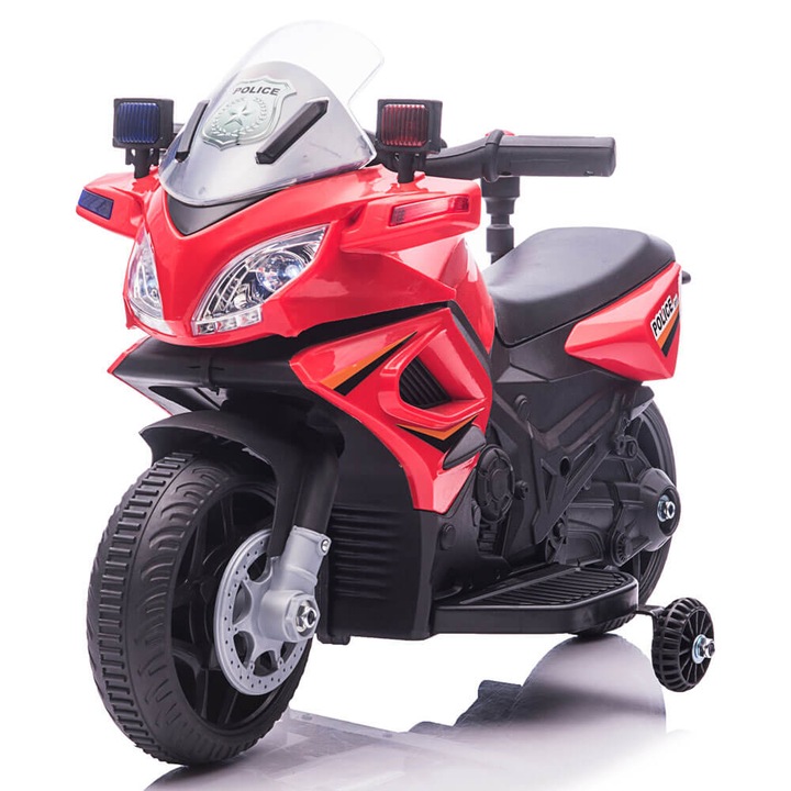 Motocicleta electrica de politie pentru copii JC911, Rosie