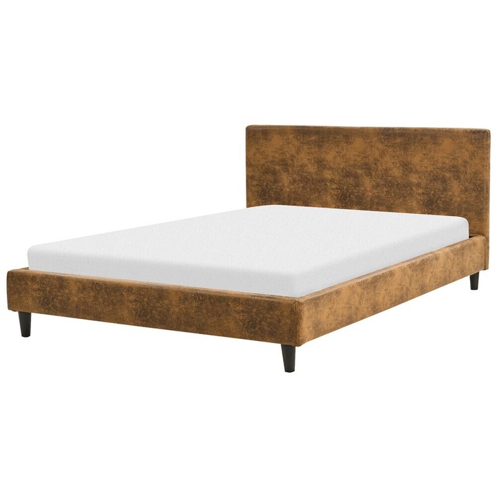 Barna Műbőr Franciaágy 140 x 200 cm Fitou