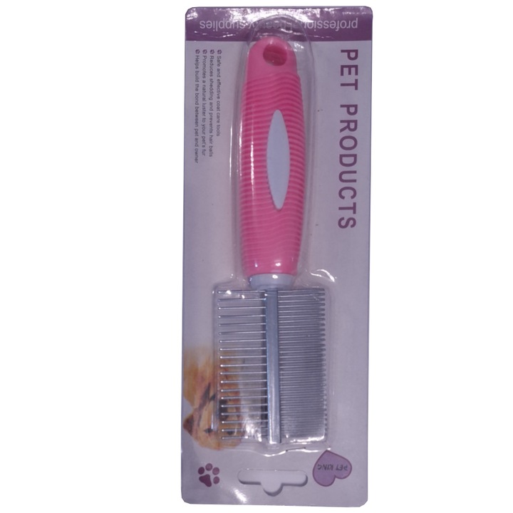 Рядък/гъст двоен гребен с косми от неръждаема стомана 2 см, Vision XXI